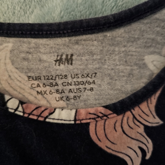 H&M Navy Dress with Pink Unicorn Print - Picture 3 of 3